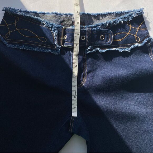 NWOT Deadstock Y2K Lazer Jeans Dark Wash Denim Flare Jeans Size 5 - Picture 14 of 16